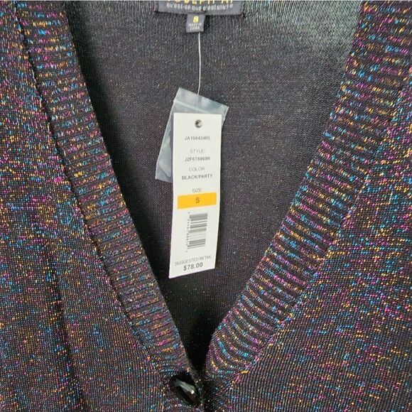 Joseph A multicolored metallic parade luxecore button front cardigan - Picture 4 of 13